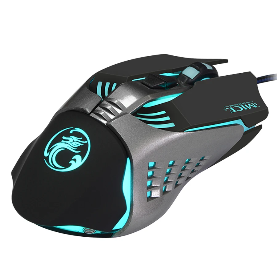 IMice V5 программируемый Gaming Мышь 3200 Точек на дюйм 7 кнопок с подсветкой USB Проводная оптическая компьютерная Мышь геймер для портативных ПК Desktop