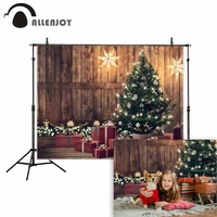 allenjoy photography backdrops christmas wood tree gift glitter vintage background photobooth photo studio photocall prop fabric