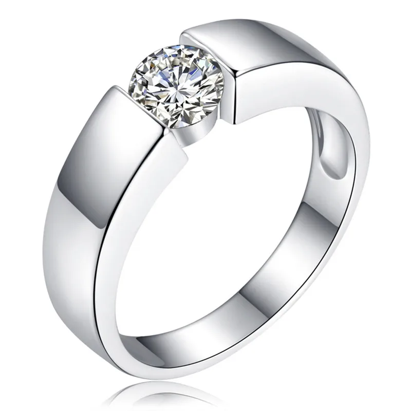 

Тест Положительный! F Color VS1 цельное кольцо из белого золота 0.5CT Пасьянс Обручальное кольцо Moissanite бриллиантовое кольцо для женщин ювелирные и...
