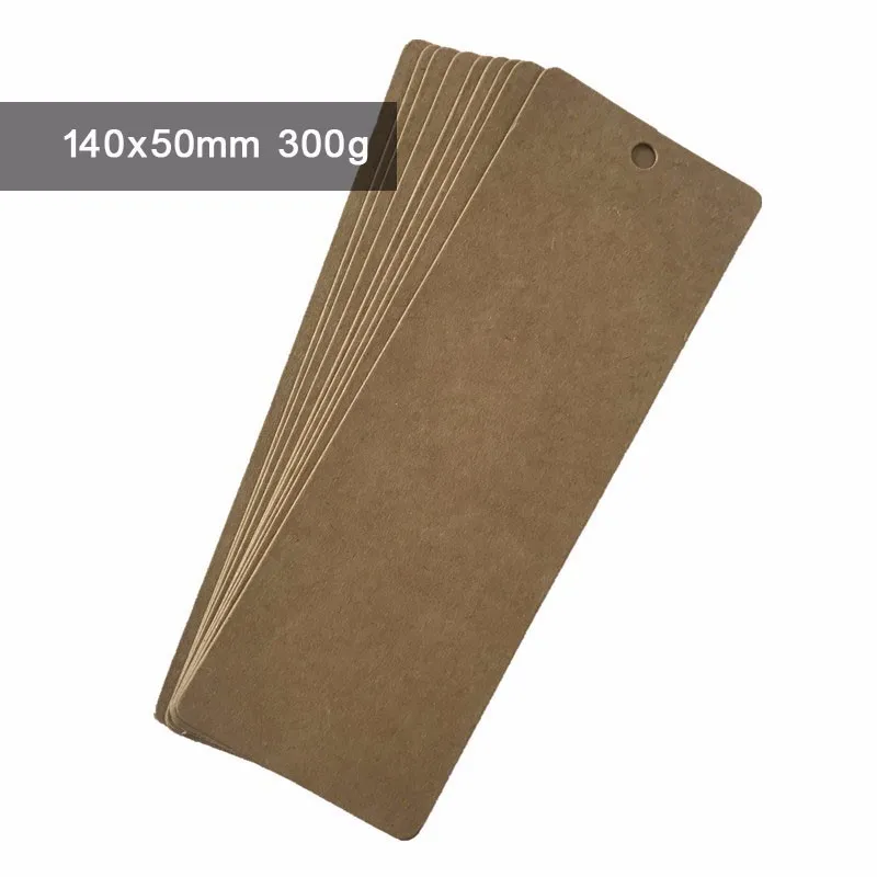 100 шт Чистая крафт-бумага карты DIY закладки карты черный белый Cards-250g/300 г опционально - Цвет: Kraft 300g