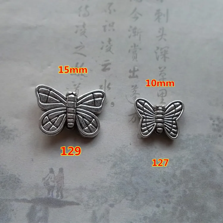 

30pcs/lot Antique Zinc Butterfly Spacer Beads 10mm 15mm Alloy Bracelet Earrings handmade Charms Findings DIY Jewelry Making