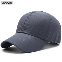 siloqin adult womens adjustable size thin baseball caps summer mens breathable tongue cap sunscreen snapback cap for men women