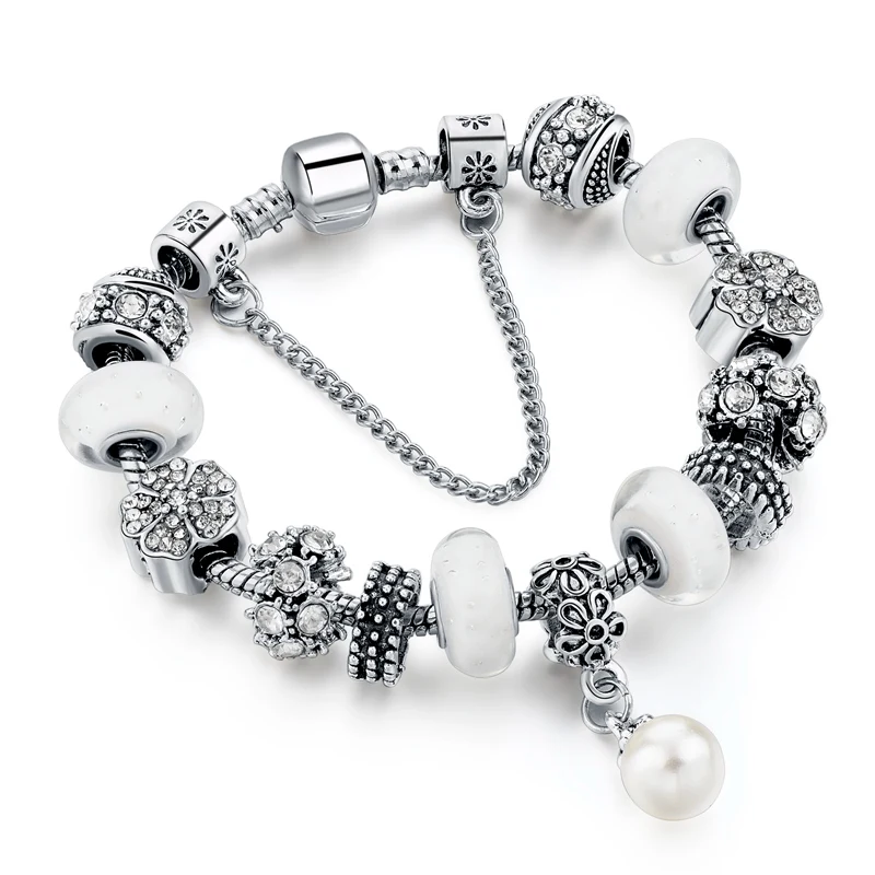 Модные серебряные браслеты MELIHE в европейском стиле и со стандартным браслетом