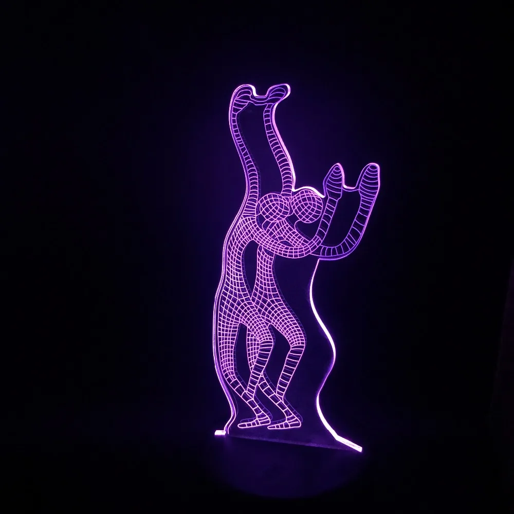 Amore Новинка 2018 домашний декор Йога Танцы 3D лампа ночник Светодиодная USB