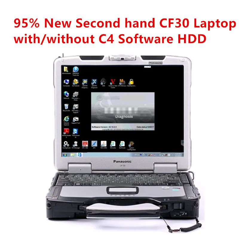 95% Toughbook Panasonic CF-30 ноутбук с DTS Monaco8+ Vediamo+ xenter+ DAS+ EPC полное программное обеспечение, установленное в HDD для MB Star C4