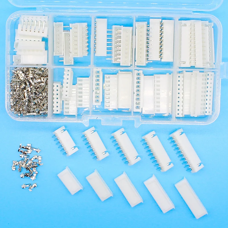 25 sets Kit in box 6p 7p 8p 9p 10 pin Right angle 2.54mm Pitch Terminal / Housing Pin Header Connector Wire Connectors XH | Обустройство