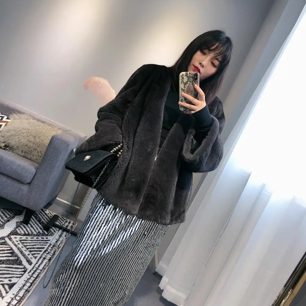 Women's Mink Fur Coat Women's Short Fur Warm Jacket Women's Autumn And Winter New Fur Coat
