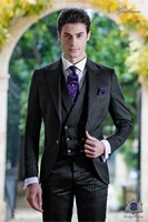 handsome groomsmen peak lapel groom tuxedos mens wedding dress man jacket blazer prom dinner jacketpantstievest a186