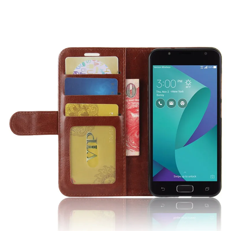 Чехол для ASUS Zenfone V Live V500KL роскошный флип чехол из искусственной кожи и мягкого
