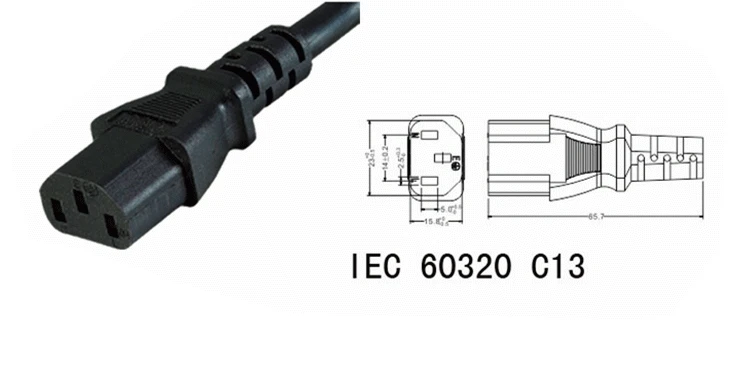 Кабель питания переменного тока IEC 320 C13 короткий портативный шнур 3 полюсный