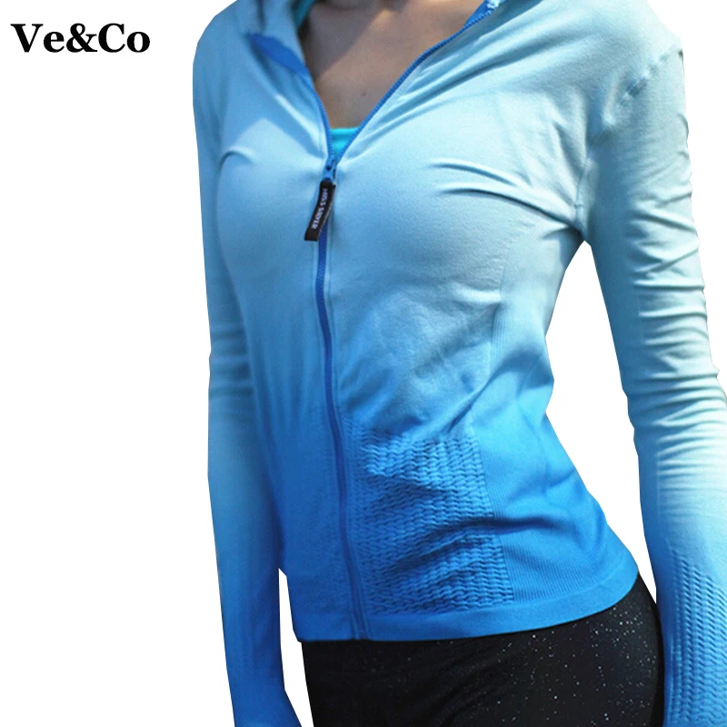 2018 Женщин Йога Куртки Быстрый Сухой женские Фитнес Колготки Работает С Длинным