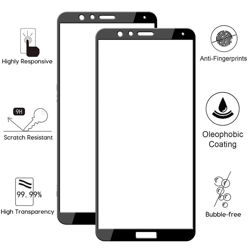9H закаленное стекло для Huawei Honor 6C 7C 8C 8 Pro 8X Max Play Защитная пленка экрана Note 10 V8 V9