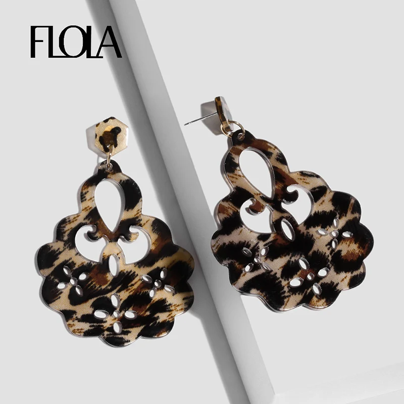 Женские массивные серьги FLOLA Luipaard Oorbellen с тигром дизайнерские модные ювелирные