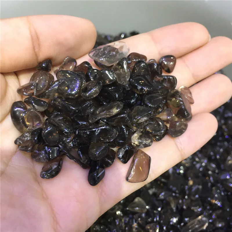 100g natural stones and minerals smoky quartz crystal tumbled for fish tank aquarium garden home decoration wholesale | Дом и сад