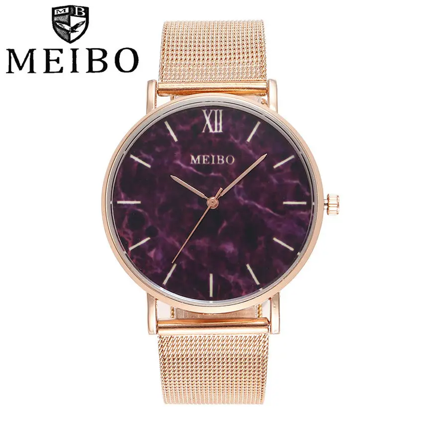Женские кварцевые часы Reloj Mujer аналоговые с мраморным ремешком и сетчатым