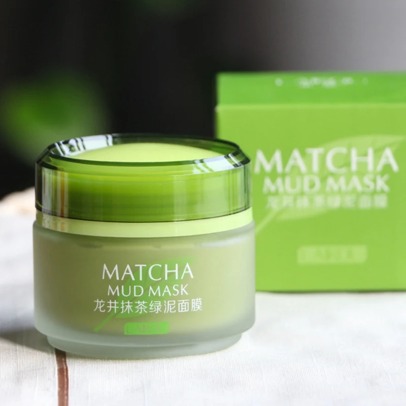 

Green Tea Matcha Facial Mud Mask Hydrating Oil-Control Shrinking Pores Whitening Natural Face Mask New