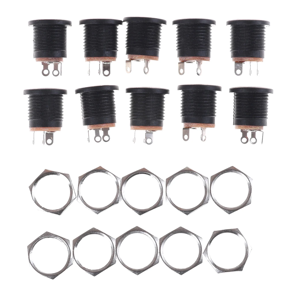10PCS DC-022 DC Power Supply Jack Socket Female Panel Mount Connector 5.5X 2.5mm Plug Adapter | Обустройство дома