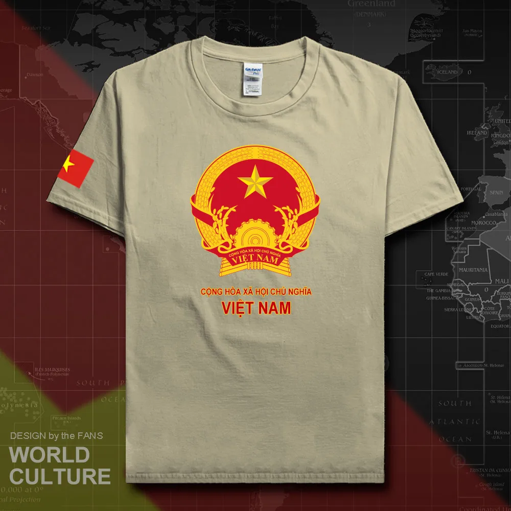VietNam Мужская футболка 2019 трикотажные футболки из хлопка спортивные для фитнеса