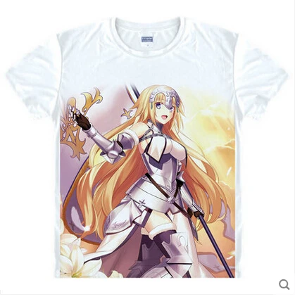 Fate Grand Order футболка с принтом саблей из японского аниме белая Повседневная