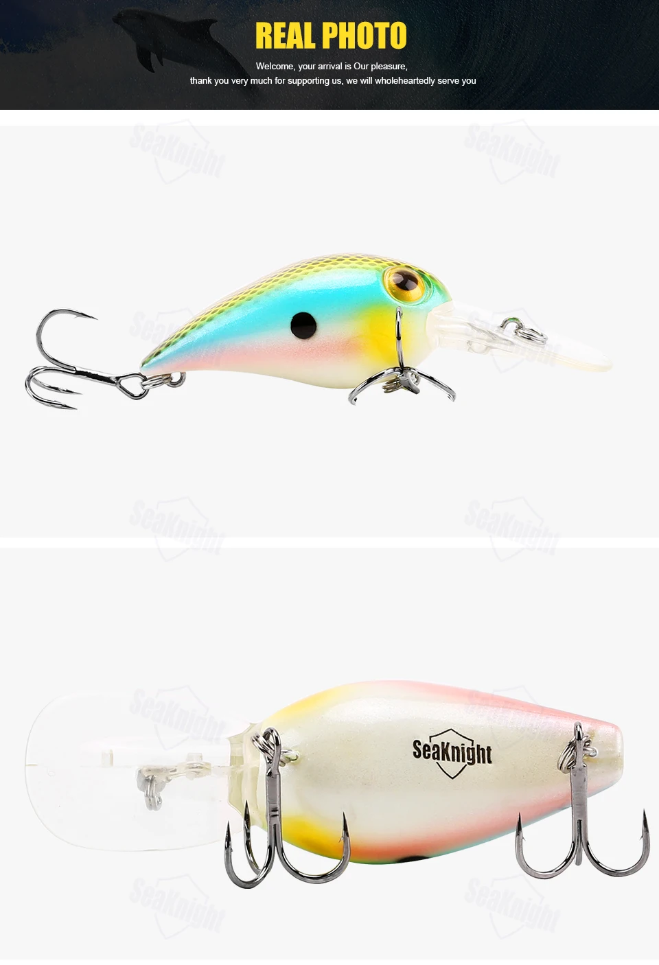 SeaKnight SK002, 5 шт., приманка для рыбалки, 11 г, 50 мм, 0-1,8 м, жесткая приманка, полные приманки для ловли карпа, набор, длинный язык, рукоятка, воблеры, приманки