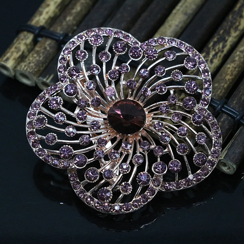 Бесплатная доставка 63 мм красоты большой цветок цвета розового золота-Цвет Броши