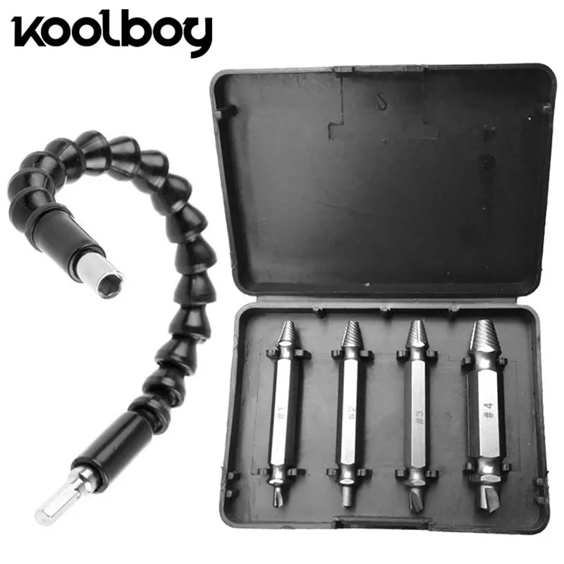 Koolboy сломанный винт экстрактор с электроникой сменный сверло гибкий бит отвертки вала держатель расширение соединение