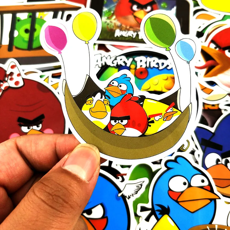 50 шт./упак. «Angry Bird» головоломки игры с рисунком из мультфильмов наклейки для мотоцикла Чемодан ноутбук велосипед скейтборд канцелярские наклейки для гитары