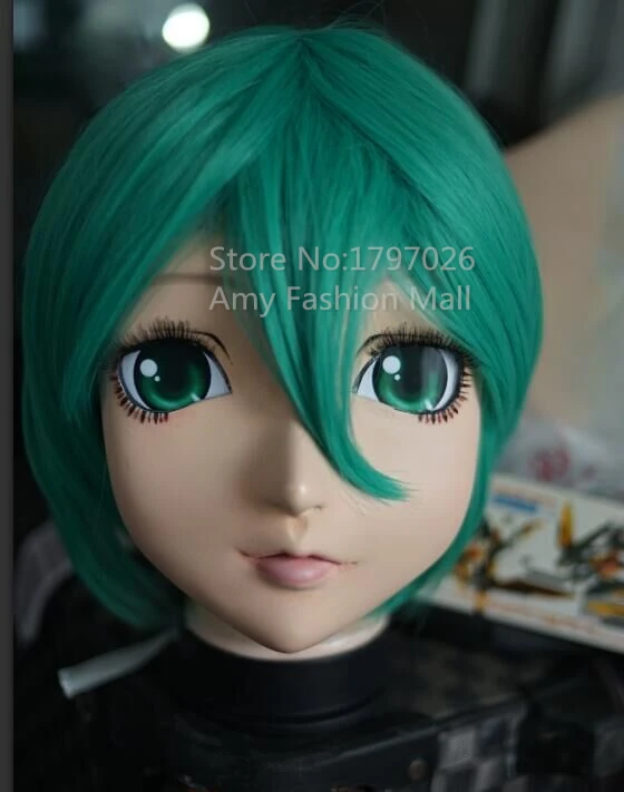 

New Arrival Japan Kigurumi Cartoon Character Cosplay Silicone Half Head Face Mask Lovely Crossdress Doll Unisex Classic Role
