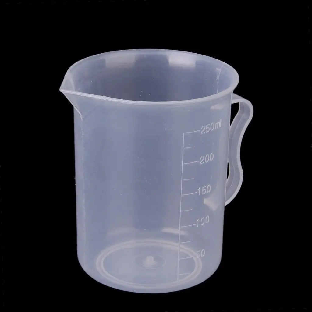 Доступная 250 мл прозрачная пластиковая мерная чашка с ручкой|250 ml|ml measurecup with handle |