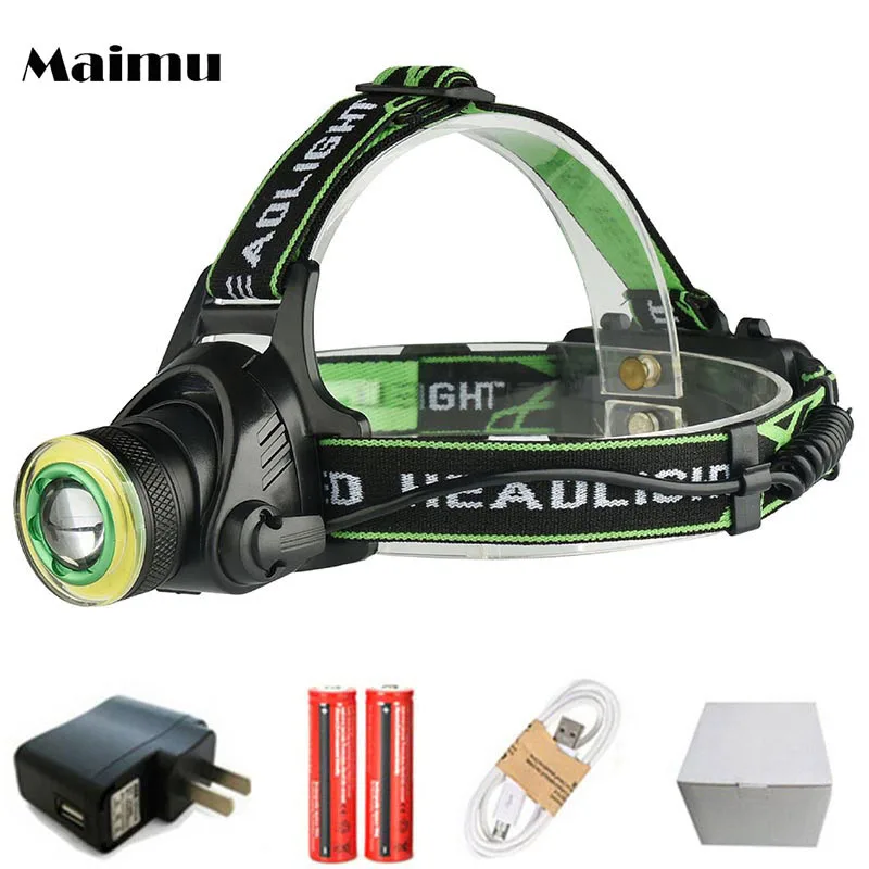 Maimu 9000LM УДАРА светодиодный налобный фонарь фары USB Масштабируемые Глава Факел