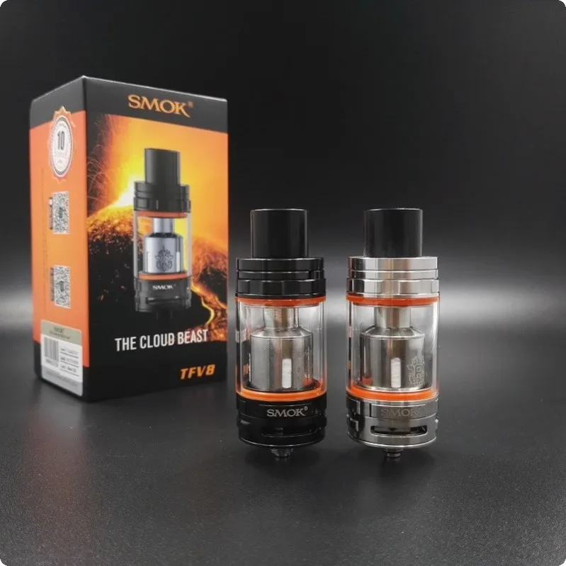 Оригинальный Elektronik пикантная закуска sigara SMOK TFV8 Vape распылителя 6 мл облако зверь RDA