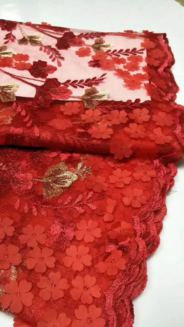 Красивые 3D наклейки с золотой нитью вышивки кружевной ткани для торжественное