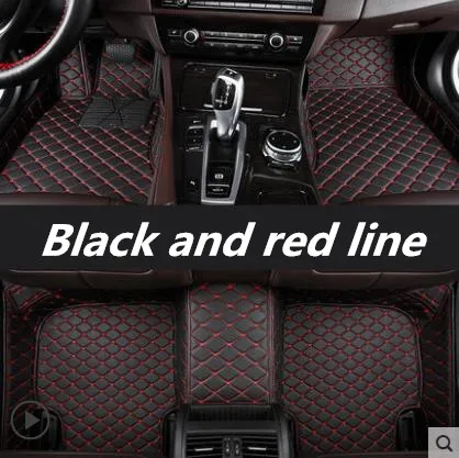 B Обновленные кожаные автомобильные коврики для VW Golf 5 6 Golf GTI R R32 Rabbit MK5 MK6 2004- Пользовательские накладки для ног автомобильный коврик - Название цвета: B