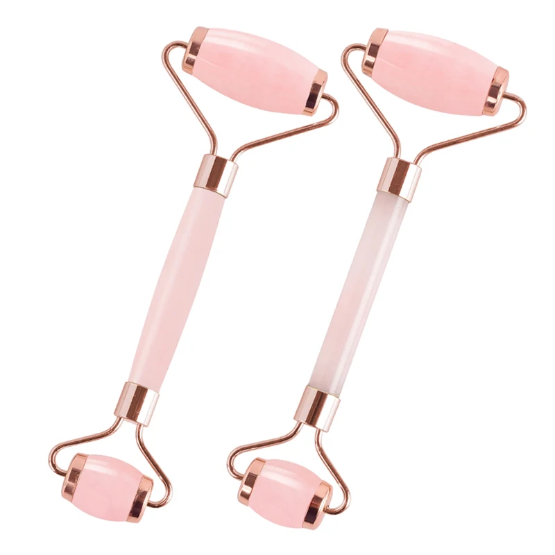 

Ролик нефритовый для массажа лица, натуральный розовый кварц, камень для массажа лица против морщин, для похудения, инструмент для ухода за ...