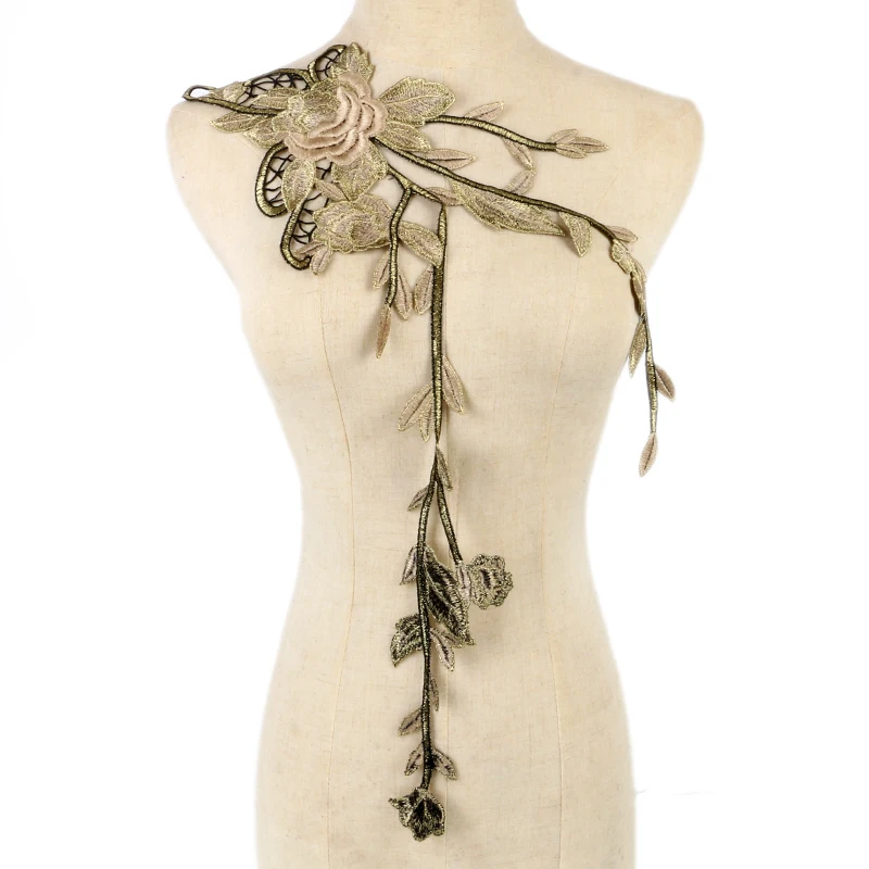 Новинка 1 вышитые кружевной воротник Кружевная аппликация на мотив патчи