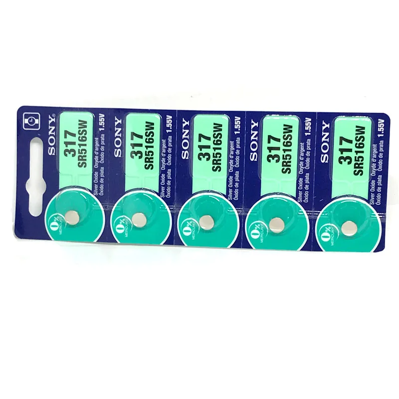 10 шт./лот sony 317 SR516SW SR516 1,55 V оксида серебра часы Батарея 317 SR516SW SR516 Сделано в Японии