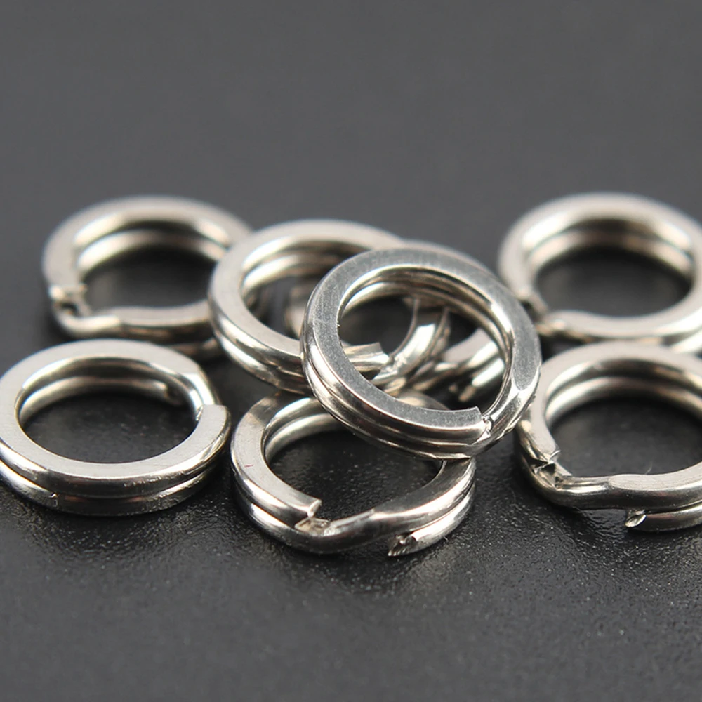 50pcs/100pcs Fishing Solid Ring 304 Stainless Steel Fishing Bait Connecting Ring Jigging Loop For Blank Crank Bait Connector