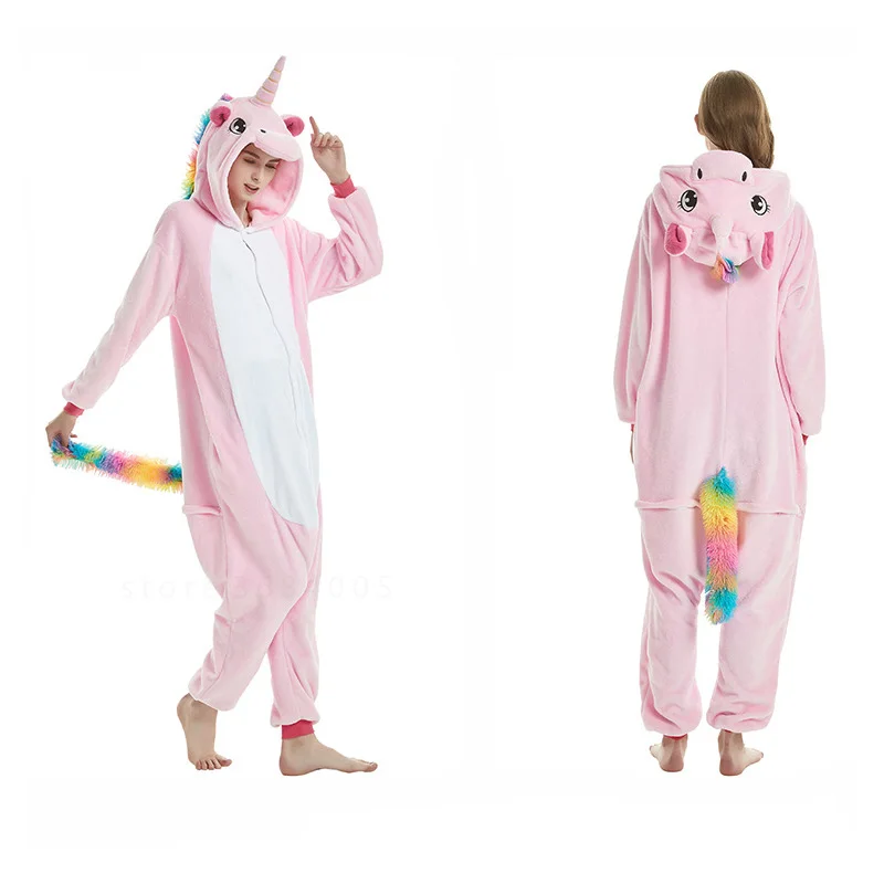 Пижамный комплект Kigurumi в виде единорога женские пижамы животных зимняя