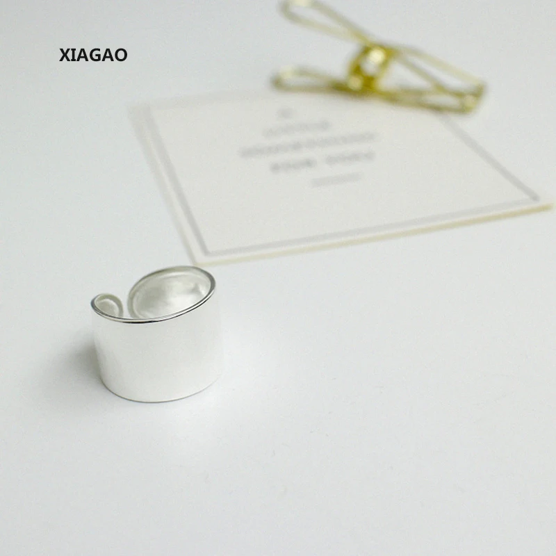 XIAGAO 925 серебро Открытое кольцо для женщин гладкое лицо большие кольца в стиле