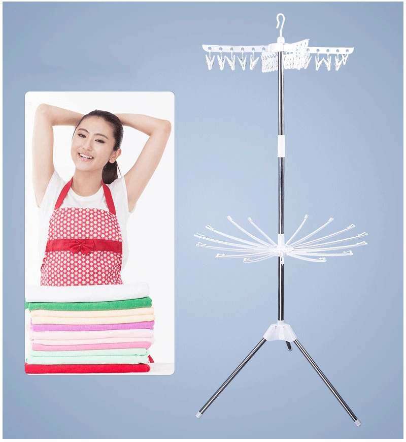Simple Foldable Drying Rack Floor Folding Mobile Towel Rack Hanger Balcony Hanger Stand Indoor Sun Clothes Rack Furniture