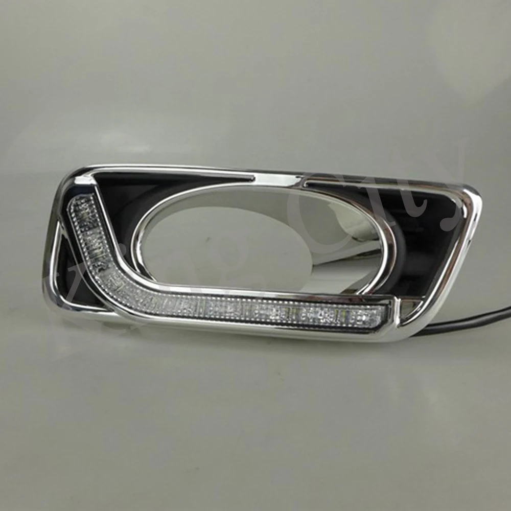 Capqx 1 пара для Honda City 12-14 светодиодный дневной ходовой свет Поворотная сигнальная лампа DRL Дневной свет ПТФ в передний бампер крышка рамка