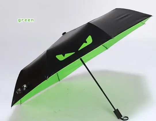 Green Креативный мультяшный зонтик, женский складной зонтик, индивидуальное черное покрытие, анти-УФ зонтик, Мужской зонтик для детей, мальчиков - Цвет: Green