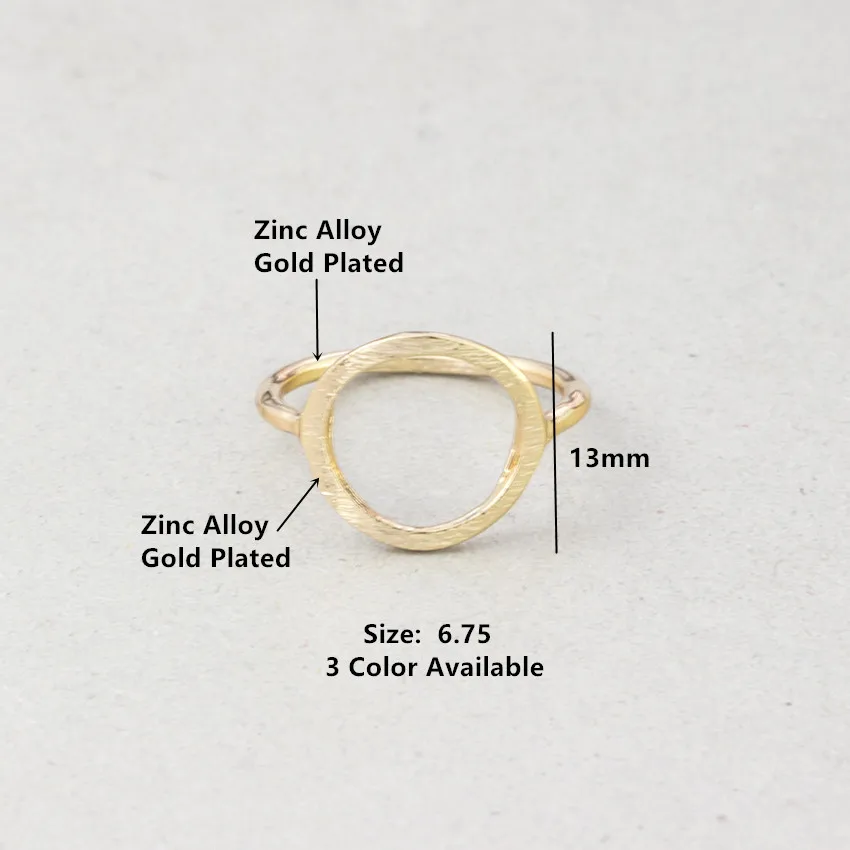 Минимализм Jewelry цвета: золотистый серебристый Цвет Мода Открытый круг Кольца