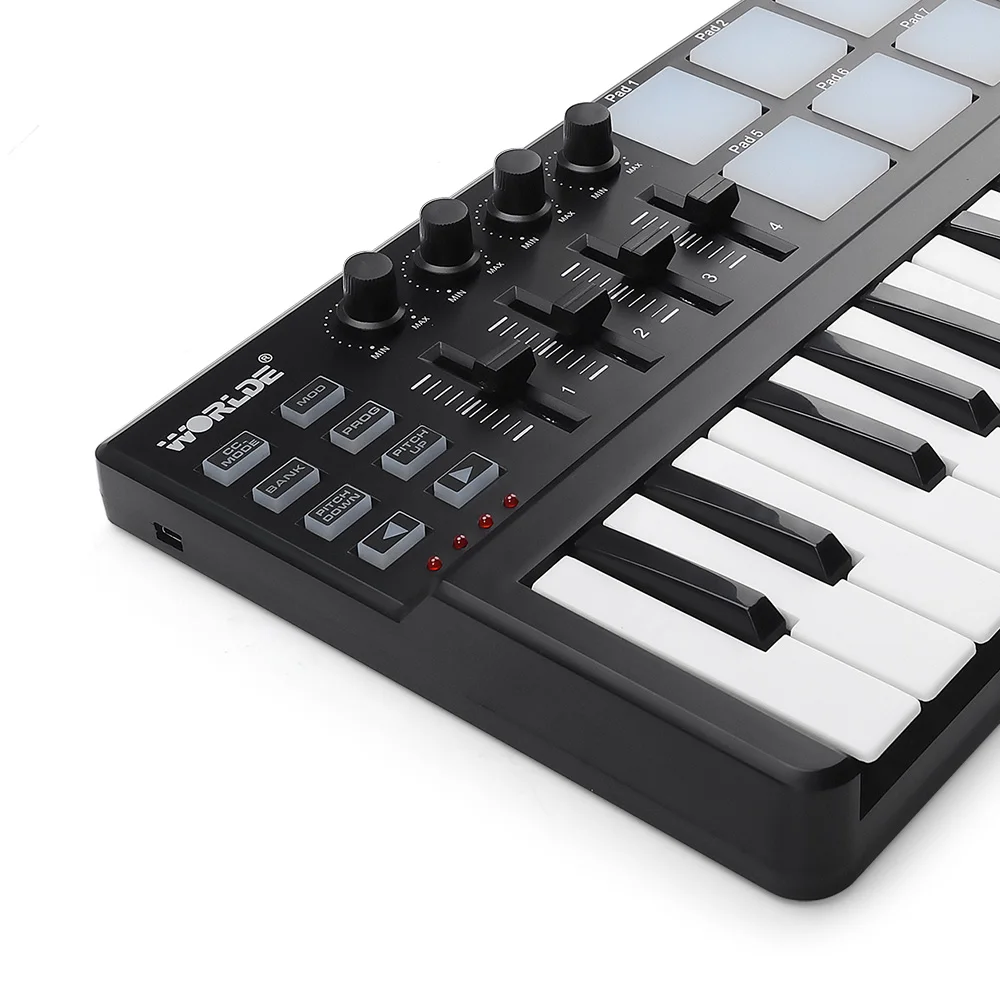 25 клавиш USB MIDI клавиатура контроллер с 8 барабанов Pad|controller control|controller midicontrole usb |