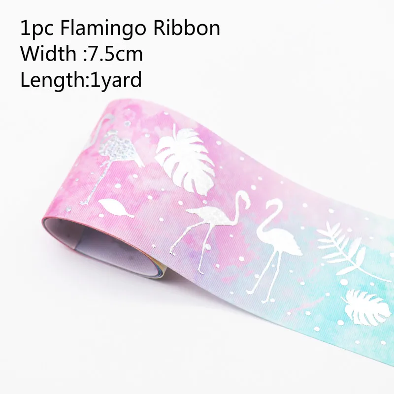Ribbon C Розовые украшения для дня рождения, свадьбы, фламинго, баннеры, блестящие топперы для кексов, воздушные шары из алюминиевой фольги, фламинго, вечерние принадлежности - Цвет: Ribbon C