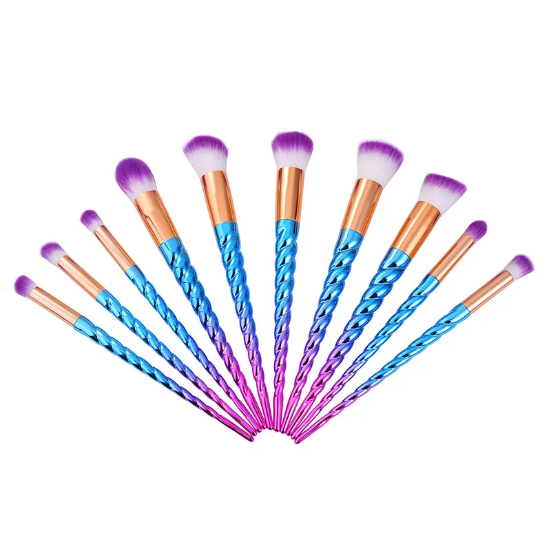 

10pcs Purple Makeup Brushes Set Eye Blending Blush Concealer Eyeshadow Eyebrow Powder Brush Spirial Handle Cosmetic Brush Tool