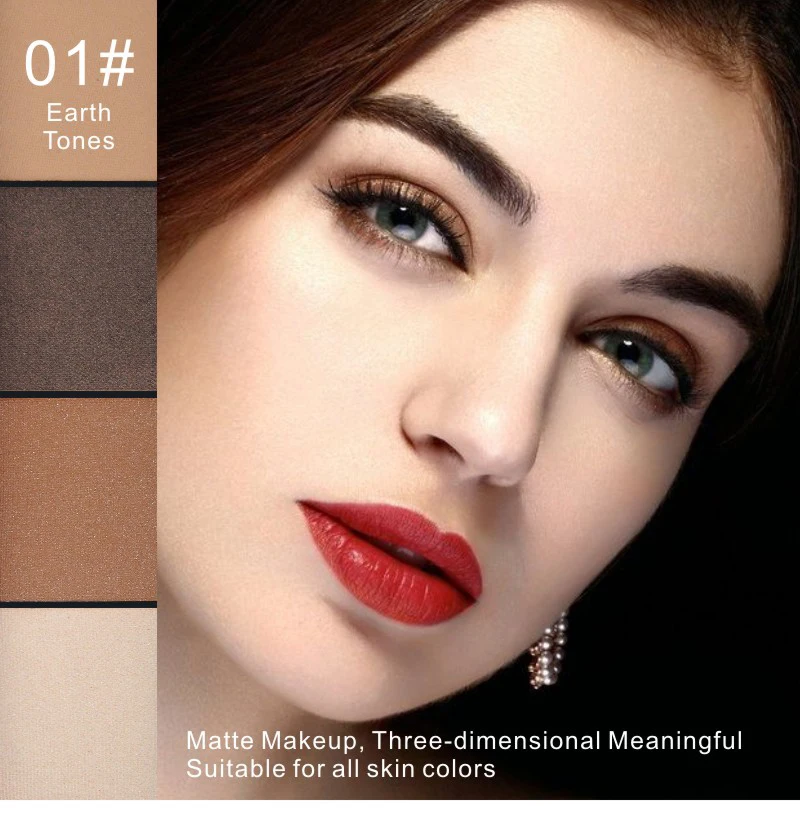 HENLICS Shimmer eye shadow palette легко носить стойкие 4 цвета матовые тени для век Палитра Косметика Профессиональные Тени