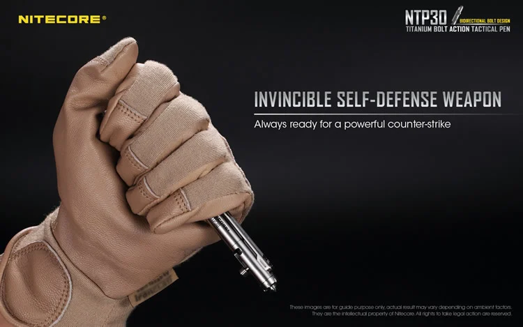 Nitecore NTP30 тактическая ручка для самозащиты инструмент из титанового сплава Эргономичный вольфрамовый стальной конический наконечник