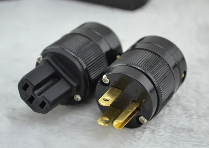 1 пара штепсельная вилка P320 стандарта США и IEC HIFI кабеля питания переменного тока