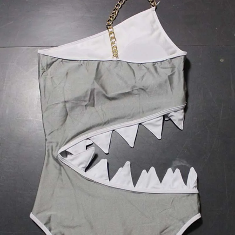 Забавный сексуальный купальник женский монокини с вырезом в виде акулы цельный